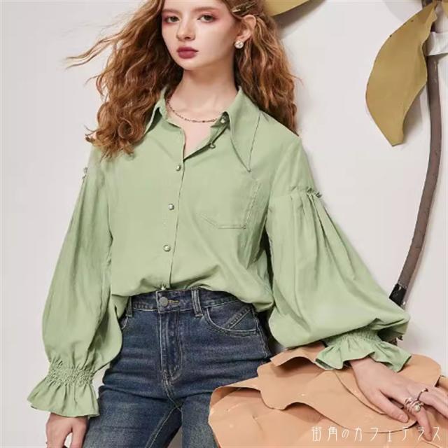 トップス 2色 ブラウス 萌え袖 袖あり 長袖 フレア袖 フレアスリーブ プルオーバー Vネック Aライン フレア ロング丈 薄手生地 かわいい 大人可愛い 大人女子 こなれ感 シンプル カジュアル 大人 上品 おしゃれ お洒落 ラフ コンサバ フェミニン 無地 春 冬 20代 30代 40代 5,016円