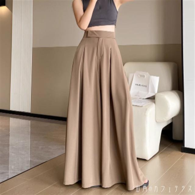 パンツ ボトム 2色 ガウチョパンツ フレア Aライン ガウチョ ロング マキシ ハイウエスト 薄手生地 かわいい 大人可愛い 大人女子 綺麗 シンプル カジュアル 大人 上品 おしゃれ お洒落 こなれ感 ラフ エレガント コンサバ 着痩せ レディライク ヘルシー 無地 春 20代 30代の通販は 5,280円