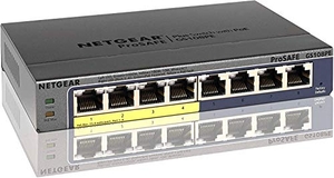 (中古品) NETGEAR スイッチングハブ 8ポート ギガビット PoE+(53W) 金属筐体 壁掛け対応 静音ファンレス VLAN QoS アンマネージプラス 法人向け GS108PE