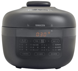 (中古品) [山善] 電気圧力鍋 2.2L 2WAY仕様 調理モード6種類 (圧力/炊飯/発酵/無水/鍋/スロー調理) 予約・保温機能 60種レシピブック付き ブラック YPCB-M220(B)