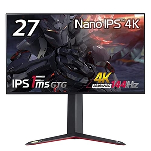 (中古品) LG ゲーミングモニター UltraGear 27GN950-B 27インチ/4K/Nano IPS/1ms(GtoG)/144Hz/G-SYNC Compatible・FreeSync Premium Pro/Vesa DisplayHDR600/HDMI×2,DisplayPort/ピボット,高さ調節対応