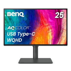 (中古品) ベンキュージャパン BenQ AQCOLORシリーズ 25型デザイナー向けモニター PD2506Q(WQHD/DisplayHDR 400/IPS/sRGB 100%/USB-C/65W給電/KVM機能/USBハブ/DP out/スピーカー付(2.5W×2)/高さ調整・回転)
