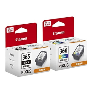 (中古品) 【純正品セット】キヤノン インクカートリッジ BC-365 + BC-366 セット