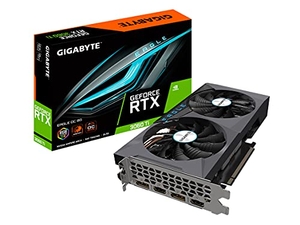 (中古品) Gigabyte GeForce RTX 3060 Ti Eagle OC 8G (REV2.0) グラフィックスカード、WINDFORCEファン2倍、LHR、8GB 256ビットGDDR6、GV-N306TEAGLE OC-8GD REV2.0ビデオカード。