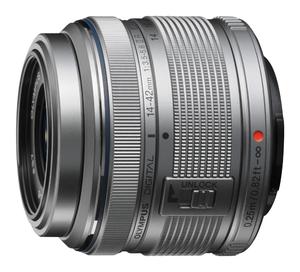 (中古品) OLYMPUS 標準ズームレンズ M.ZUIKO DIGITAL 14-42mm F3.5-5.6 II R シルバー