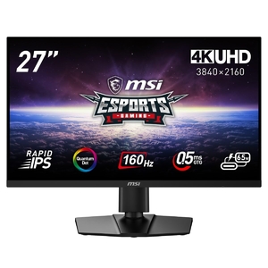 (中古品) MSI ゲーミングモニター MPG 274URF QD 27インチ/4K/RAPID IPS/160Hz/0.5ms(GTG)/量子ドット/FreeSync Premium/DisplayHDR 400/KVMスイッチ/HDMI 2.1/DP 1.4a/USB Type-C(最大65W)/縦横回転・高さ調整/メーカー