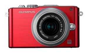 (中古品) OLYMPUS ミラーレス一眼 PEN Lite E-PL3 レンズキット レッド E-PL3 LKIT RED