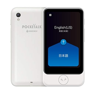 (中古品) POCKETALK （ポケトーク）S Plus グローバル通信（）付き ホワイト 翻訳機 PTSPGW