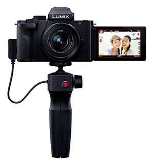 (中古品) パナソニック Vlog ミラーレス一眼カメラ ルミックス G100V 標準ズームレンズキット トライポッドグリップ付属 ブラック DC-G100V-K