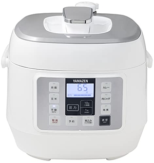 (中古品) [山善] 電気圧力鍋 マイコン式 2.5L 圧力5段切替 ワンタッチ 簡単レシピ64種付き ホワイト EPCA-250M(W)