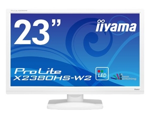 (中古品) iiyama IPS方式パネル+ホワイトLEDバックライト搭載 23型ワイド液晶ディスプレイ ProLite X2380HS-W2