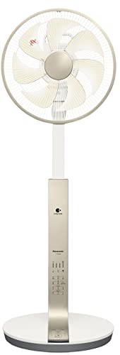 (中古品) 【202発売】パナソニック 扇風機 リビング 風量8段階切替 静音DCモーター ナノイー&amp;温度センサー搭載 立体首振り 切/入タイマー リモコン付 シルキーゴールド F-CW339-N