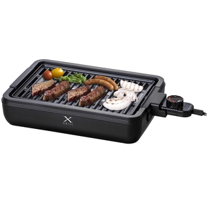 (中古品) [山善] 焼き肉グリル 減煙 コンパクトプレート Xグリル 一人暮らし 二人暮らし 「素早く、美味しく焼ける」 煙約70%/油ハネ約85%カット 温度調節 (約80~230℃) 保温 焼き肉プレート 油受け皿付き 簡単お手入れ YGMA-X100(B)