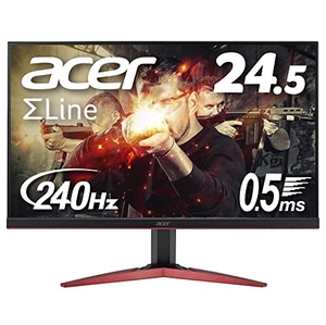 (中古品) Acer ゲーミングモニター SigmaLine 24.5インチ KG251QIbmiipx 0.5ms(GTG) 240Hz TN フルHD FreeSync フレームレス HDMI スピーカー内蔵 ブルーライト軽減
