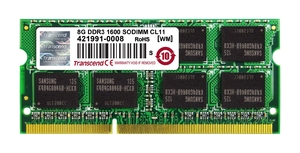 (中古品) 旧モデル Transcend ノートPC用メモリ PC3-12800 DDR3 1600 8GB 1.5V 204pin SO-DIMM (無期限) JM1600KSH-8G