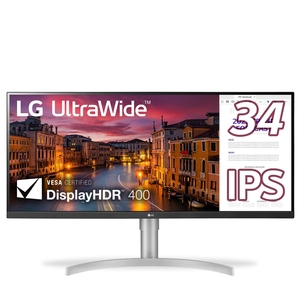 (中古品) LG モニター ディスプレイ 34WN650-W 34インチ/平面ウルトラワイド(2560X1080)/IPS 非光沢/Display HDR 400/FreeSync/HDMI×2、DisplayPort/スピーカー搭載/高さ調節/安心・無輝点保証