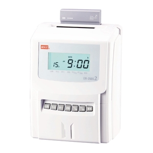 (中古品) マックス タイムレコーダー 1日6回印字 月間集計機能付き 電波時計搭載 ER-250S2