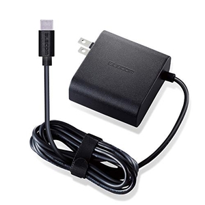 (中古品) エレコム ノートPC用ACアダプター Type-C PD対応 65W ケーブル一体型 2m ブラック ACDC-PD0465BK iphone対応