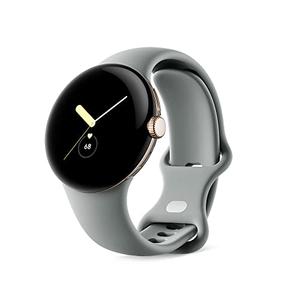 (中古品) Google グーグル Pixel Watch 心拍計 Champagne Gold ステンレス ケース / Hazel アクティブ バンド(Wifi)GA04123-TW 小