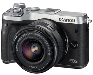 (中古品) Canon ミラーレス一眼カメラ EOS M6 レンズキット(シルバー) EF-M15-45mm F3.5-6.3 IS STM 付属 EOSM6SL-1545ISSTMLK