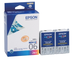 (中古品) EPSON 純正インクカートリッジ IC5CL06W(5色カラー一体型インクカートリッジ×2)
