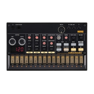 (中古品) KORG アナログ リズムマシン volca beats 16ステップシーケンサー 電池駆動 スピーカー内蔵 ヘッドフォン使用可 どこでも使えるコンパクトサイズ