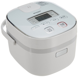 (中古品) シャープ 炊飯器 3合 黒厚釜 球面炊き ホワイト KS-C5K-W
