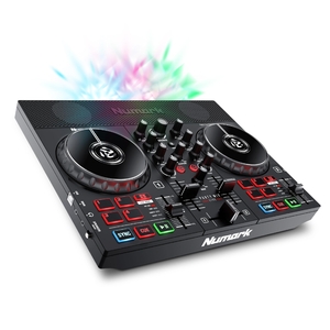 (中古品)Numark DJコントローラー スピーカー内蔵 DJ機材 Serato DJ Lite 付属 ストリーミング LEDライト搭載 オーディオインターフェース内蔵 ポータブルDJミキサーニューマーク Party Mix Live