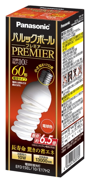 (中古品) パナソニック パルックボールプレミア D15形 電球60形タイプ 口金直径17mm 電球色 EFD15EL10E17H2