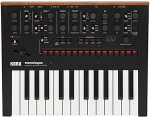 (中古品) KORG モノフォニック アナログ シンセサイザー monologue BK モノローグ ブラック 25鍵 16ステップシーケンサー オシロスコープ搭載 電池駆動 軽量 持ち運びに最適