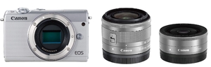 (中古品) Canon ミラーレス一眼カメラ EOS M100 ダブルレンズキット ホワイト EOSM100WH-WLK