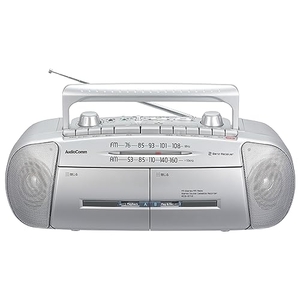 (中古品) 【2023最新】 オーム(OHM) 電機AudioComm ラジカセ ダブルラジカセ ラジオ カセットプレーヤー ポータブル マイク内蔵 カラオケ 重低音強調 ワイドFM ダブルラジオカセットレコーダー AM/FMステレオ RCS-571Z 03-5012