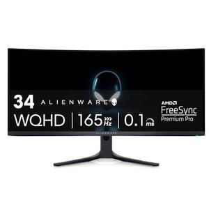 (中古品) Dell ALIENWARE 34インチ カーブ型 QD-OLED ゲーミングモニター - AW3423DWF、AlienFX照明システム、応答時間0.1ms、反射防止。