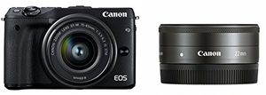 (中古品) Canon ミラーレス一眼カメラ EOS M3 ダブルレンズキット(ブラック) EF-M15-45mm F3.5-6.3 IS STM EF-M22mm F2 STM 付属 EOSM3BK-WLK2