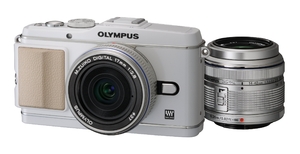 (中古品) OLYMPUS ミラーレス一眼 PEN E-P3 ツインレンズキット ホワイト E-P3 TKIT WHT