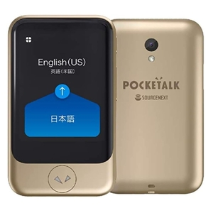 (中古品) POCKETALK S ポケトーク 翻訳機 グローバル通信 (ゴールド)