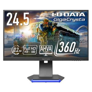 (中古品) アイ・オー・データ IODATA ゲーミングモニター 24.5インチ GigaCrysta 360Hz フルHD 0.2ms AHVAパネル (HDMI×2/DisplayPort/USB Type-C/スピーカー付/高さ調整/縦横回転/メーカー5年/土日サポート/日本メーカー)