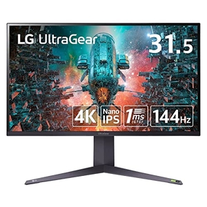 (中古品) LG ゲーミングモニター UltraGear 32GQ950-B 31.5インチ/4K/Nano IPS/1ms(GtoG)/144Hz/HDMI 2.1対応/G-SYNC Compatible,FreeSync Premium Pro/Vesa DisplayHDR 1000/DCI-P3 98%/HDMI×2,DisplayPort/ピボット,高さ調節対応 /無輝点保証