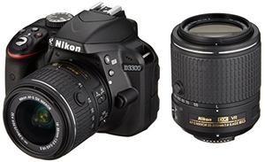 (中古品) Nikon デジタル一眼レフカメラ D3300 ダブルズームキット2 ブラック