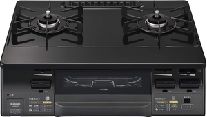 (中古品) リンナイ ガスコンロ ラクシエファイン KG66VGL 左強火力 プロパンガスLPG グリル庫内の汚れを99.9%以上カット「ココットプレート」付属 KG66VGL(LP)