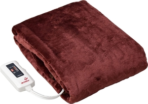 (中古品) [山善] 電気毛布 敷き 電気敷毛布 ホカロン 140×80cm シングル 洗える ダニ退治機能 吸湿発熱生地使用 温度調節無段階 レッド YMS-HR32FK