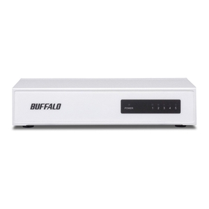 (中古品) BUFFALO 10/100Mbps対応 金属筺体 電源内蔵 5ポート ホワイト スイッチングハブ LSW4-TX-5NS/WH