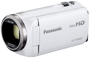 (中古品) パナソニック HDビデオカメラ V360MS 16GB 高倍率90倍ズーム ホワイト HC-V360MS-W