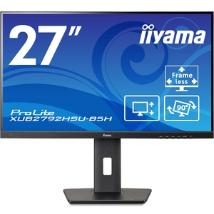 (中古品) マウスコンピューター iiyama モニター ディスプレイ 27インチ フルHD IPS方式 高さ調整 角度調整 縦回転 DisplayPort HDMI D-Sub USB2.0×2 国内サポート XUB2792HSU-B5H