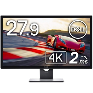 (中古品) Dell ゲーミングモニター 27.9インチ 2ms/スリムベゼル/4K/TN 非光沢/フリッカーフリー/スピーカ内蔵/DP,mDP,HDMIx2/保証 S2817Q