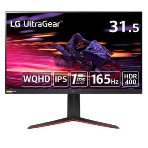 (中古品) LG ゲーミングモニター UltraGear 32GP750-B 31.5インチ/WQHD(2560×1440)/IPS/1ms(GTG)/165Hz /G-SYNC Compatible、Freesync Premium/HDR400対応/HDMI×2､DisplayPort/ピボット､高さ調整