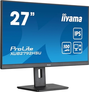 (中古品) マウスコンピューター モニター ディスプレイ iiyama XUB2792HSU-B6 27インチ フルHD IPS方式 100Hz 0.4ms HDMI DisplayPort USBハブ 高さ調整 角度調整 縦回転 全ケーブル付 保証 国内サポート