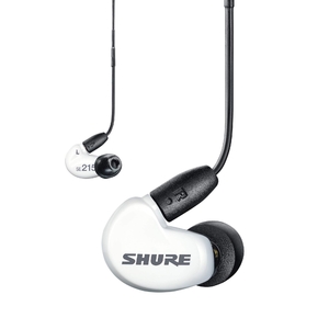(中古品) SHURE イヤホン UNIシリーズ SE215SPE-W+UNI-A ホワイト : マイク・リモコン付 【国内正規品/メーカー】