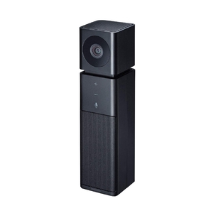 (中古品) サンワサプライ カメラ内蔵USBスピーカーフォン マイク 広角 フルHDカメラ 全指向性マイク Skype Zoom Teams対応 CMS-V47BK