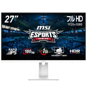 (中古品) MSI ゲーミングモニター MAG 274PFW 27インチ/フルHD/RAPID IPS/180Hz/1ms(GTG)/Adaptive-Sync/HDR/AIビジョン搭載/HDMI 2.0/DP 1.2a/縦横回転・高さ調整/メーカー